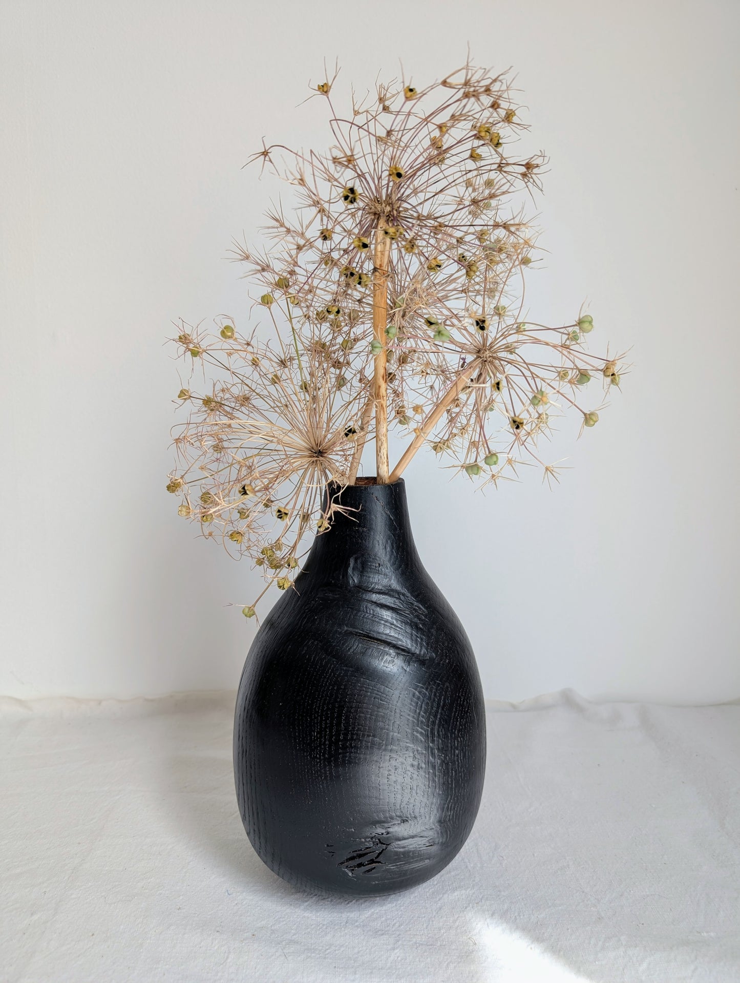 Black Burr Oak Vase