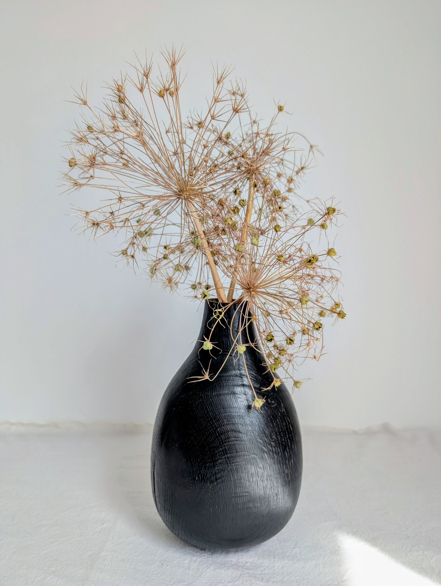 Black Burr Oak Vase
