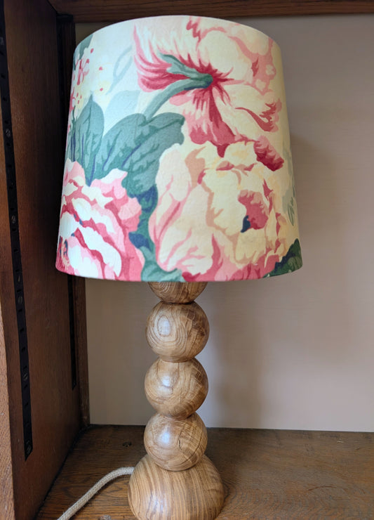 Hand turned Ash bobble table lamp base