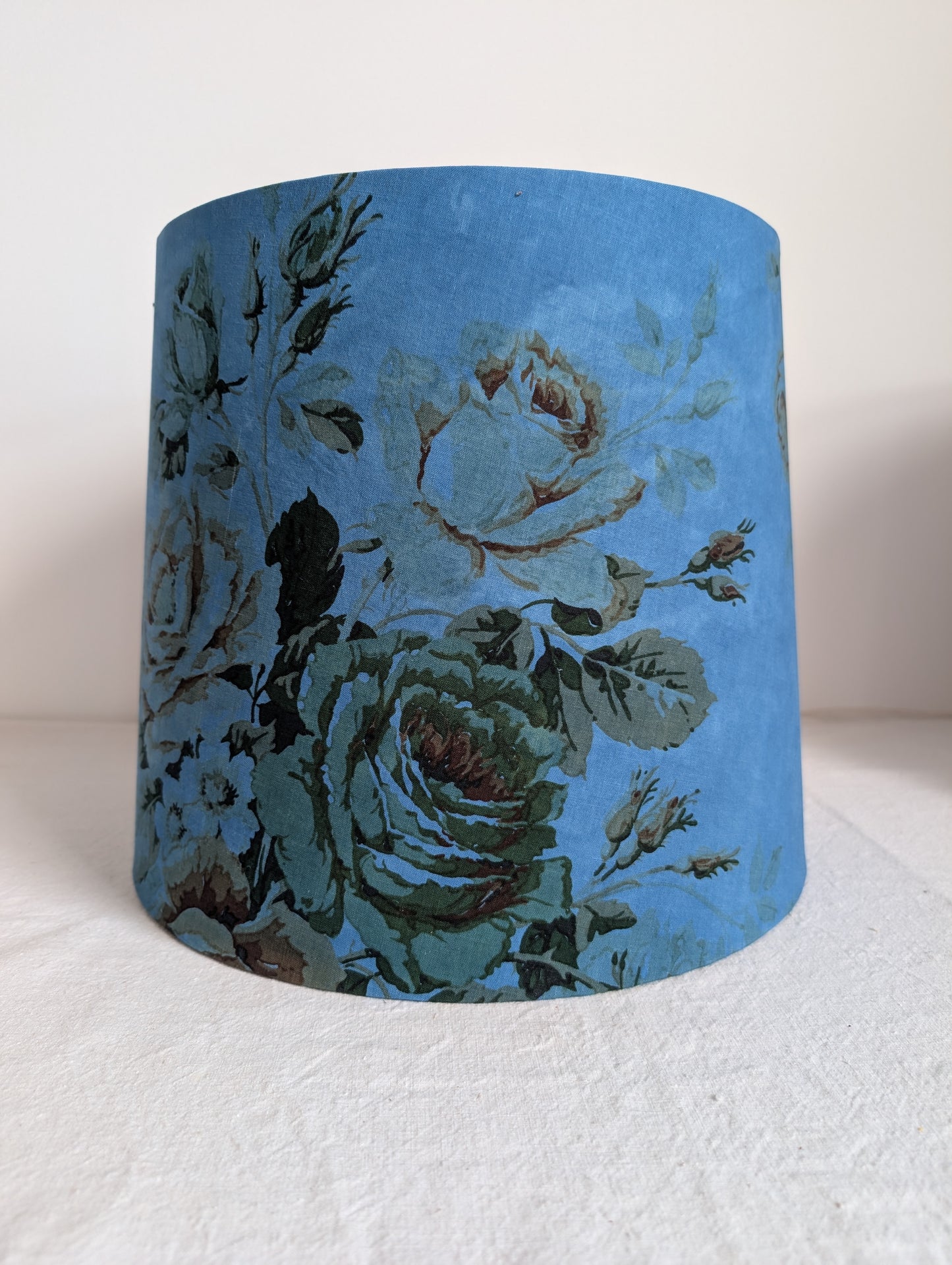 Blue vintage cotton 35cm empire lampshade dyed with indigo