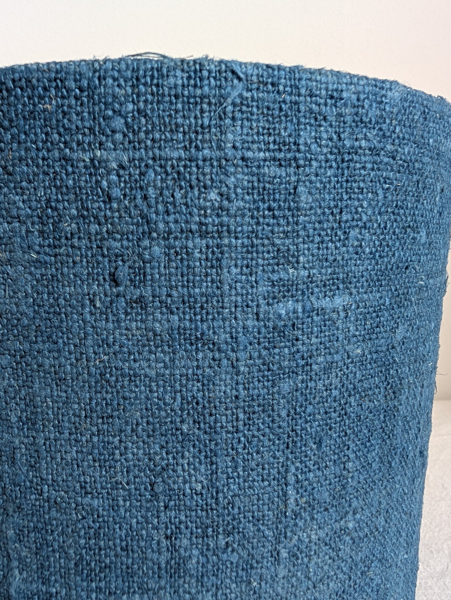 Blue linen 25cm drum lampshade dyed with indigo