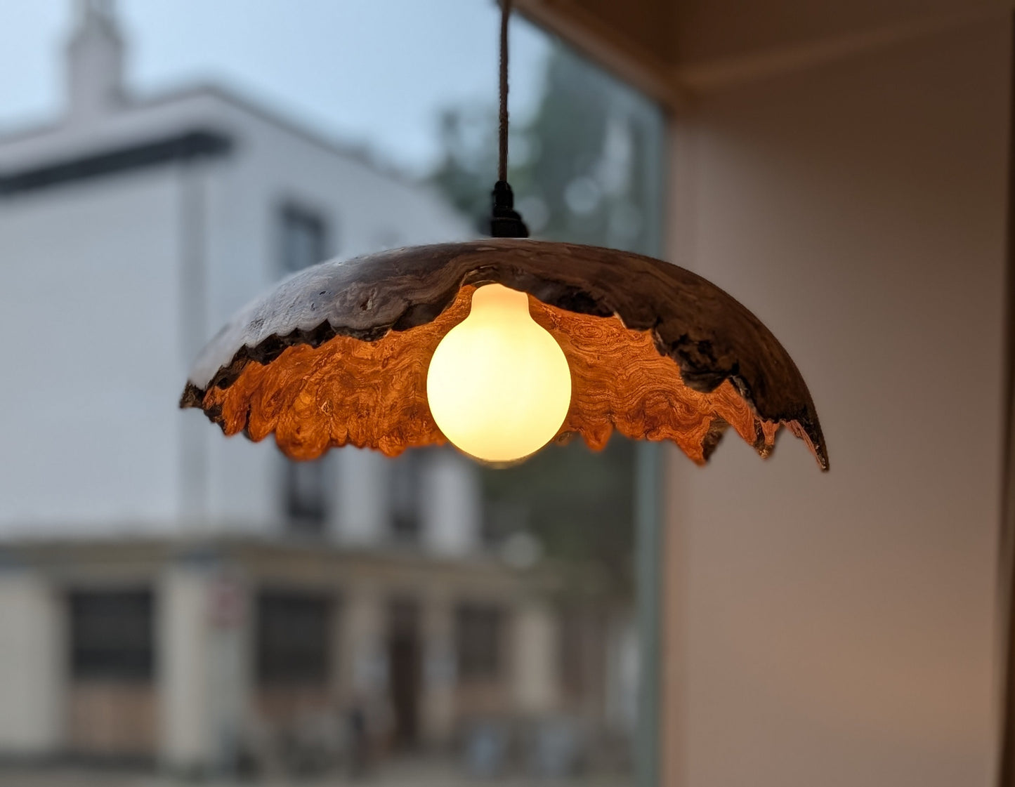 Live Edge Wooden Pendant Light