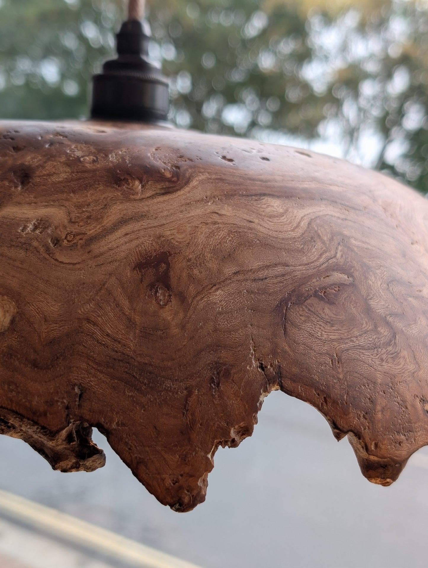 Live Edge Wooden Pendant Light