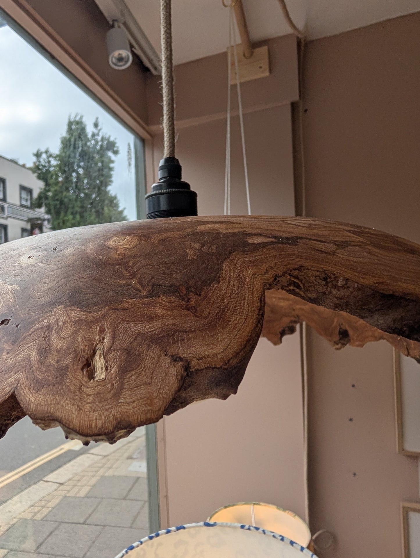 Live Edge Wooden Pendant Light