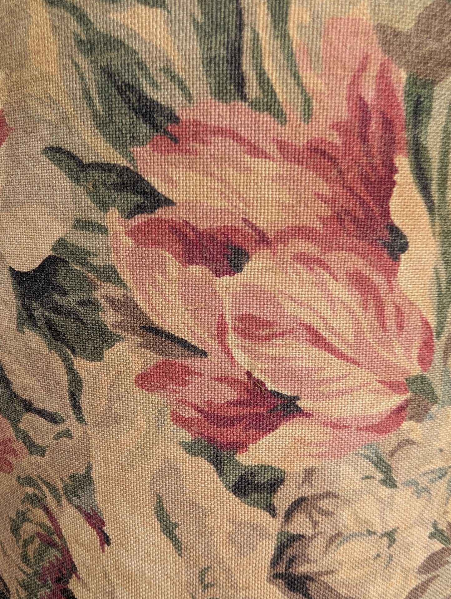 Yellow floral 20cm drum lampshade dyed with pomegranate