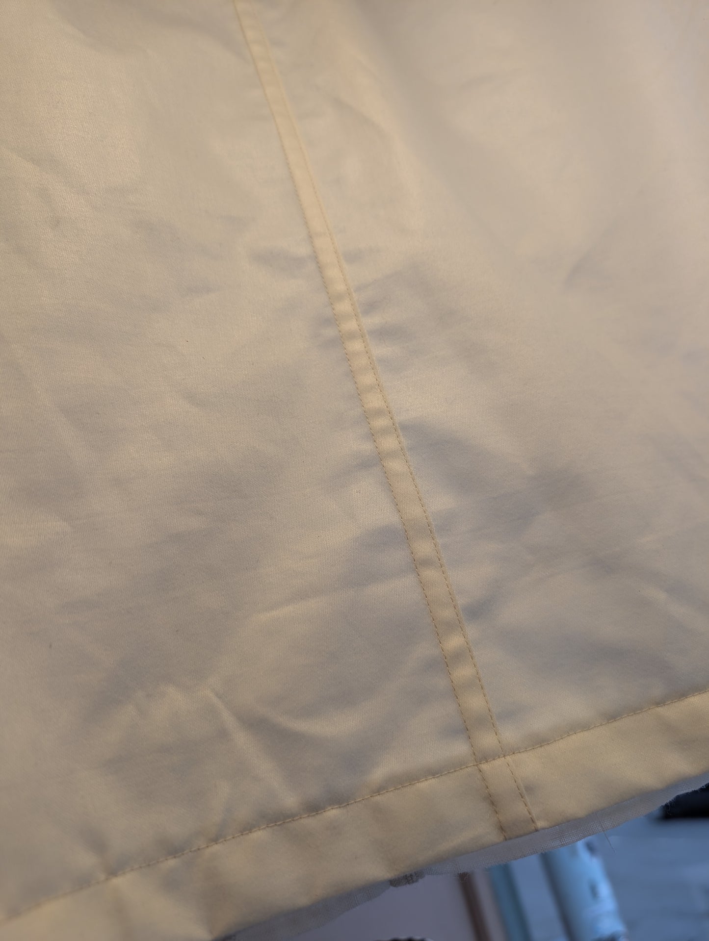 Cream Cotton Stitched Gathered Lampshade