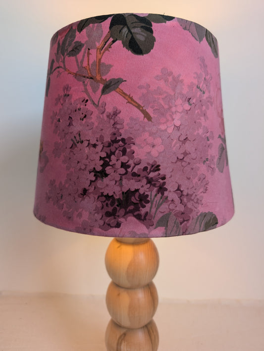 Pink Floral Empire Lampshade – Sappanwood Dyed Vintage Cotton (25cm)