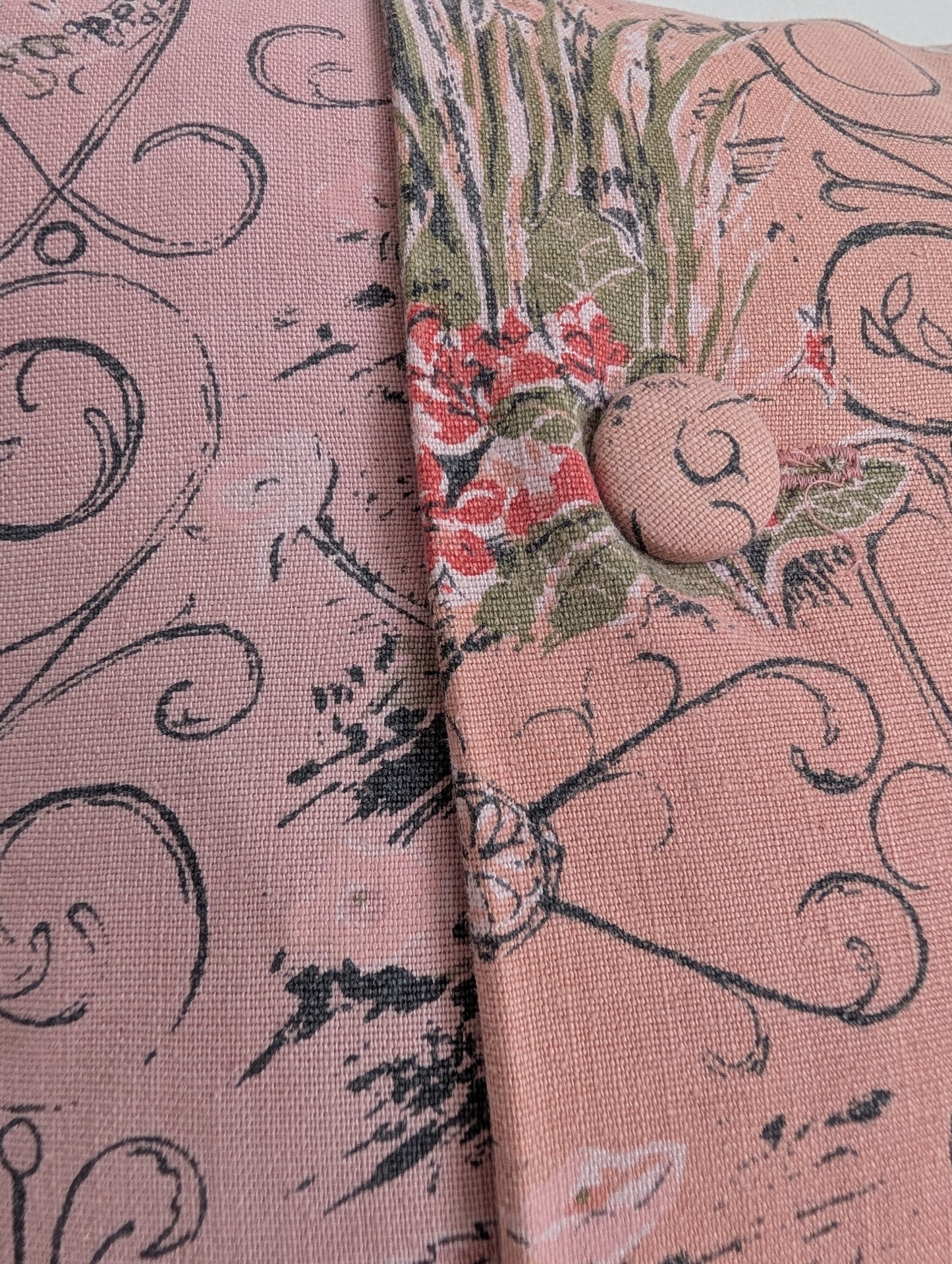 Pink Floral Cushion – Madder Dyed Cotton (45cm)