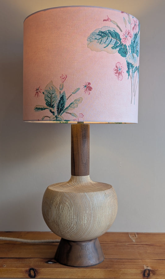 Midcentury ash and walnut lamp base - D