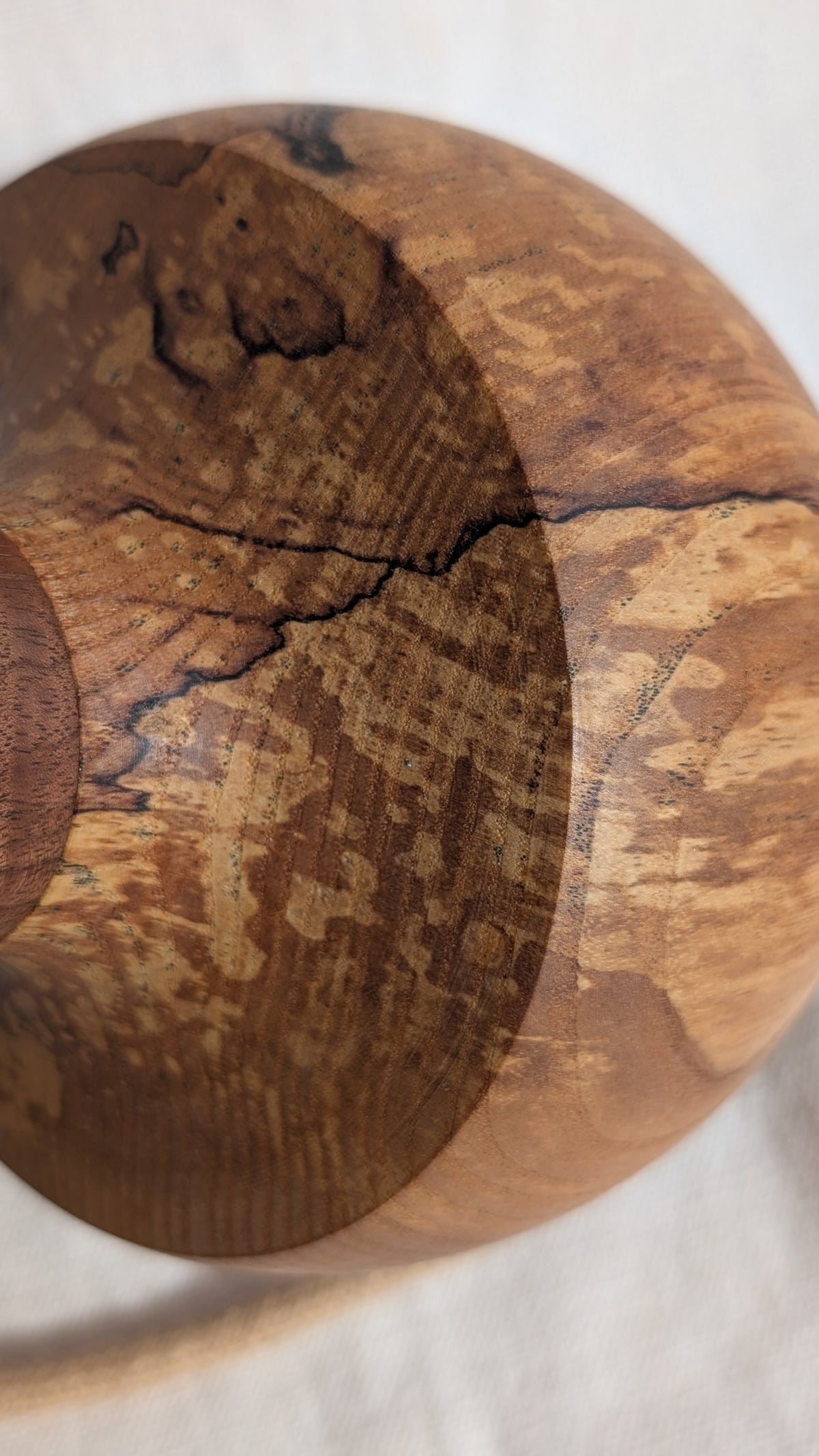 Midcentury ash and walnut lamp base - A