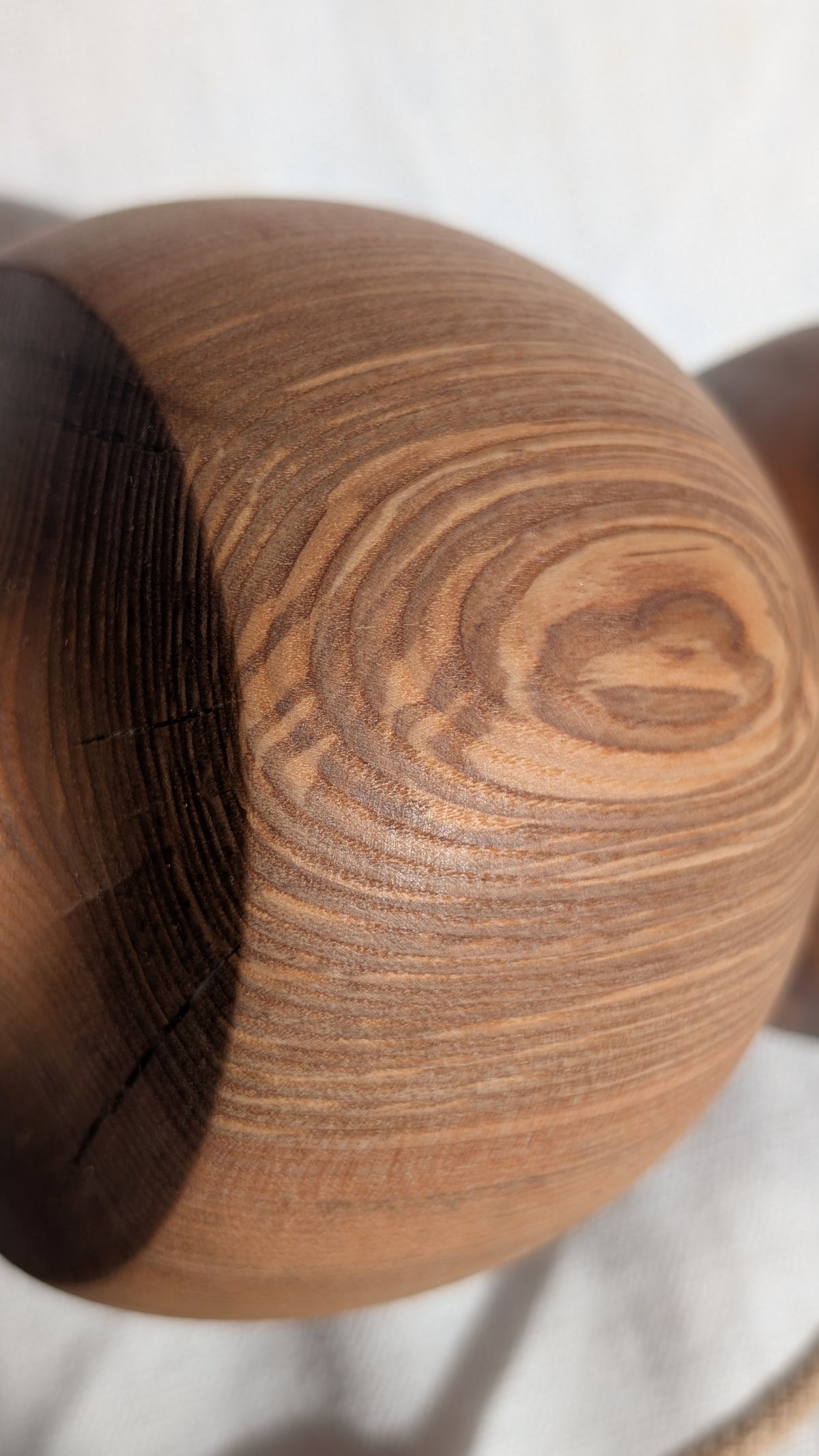 Midcentury ash and walnut lamp base - B