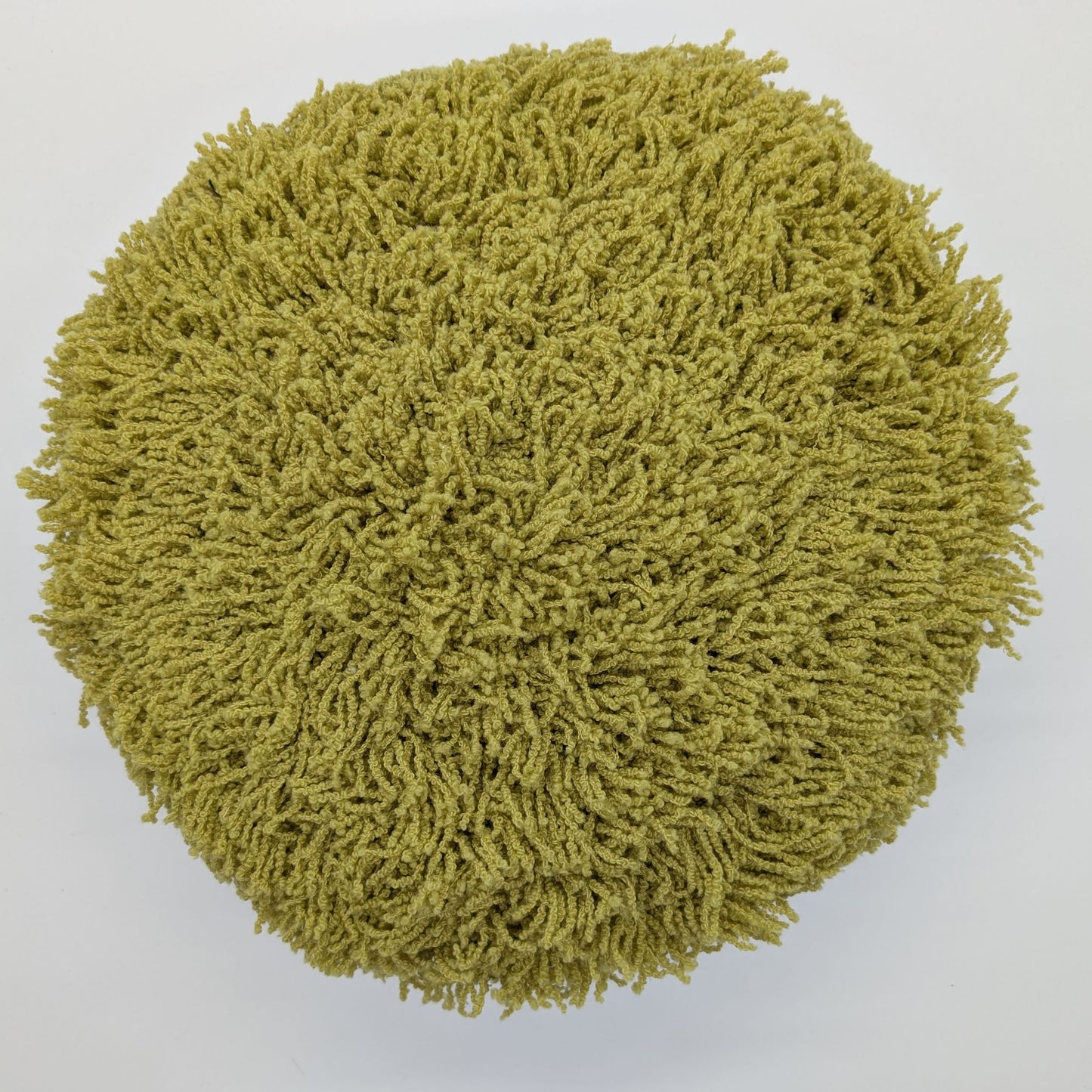 Green pure wool fluffy cushion