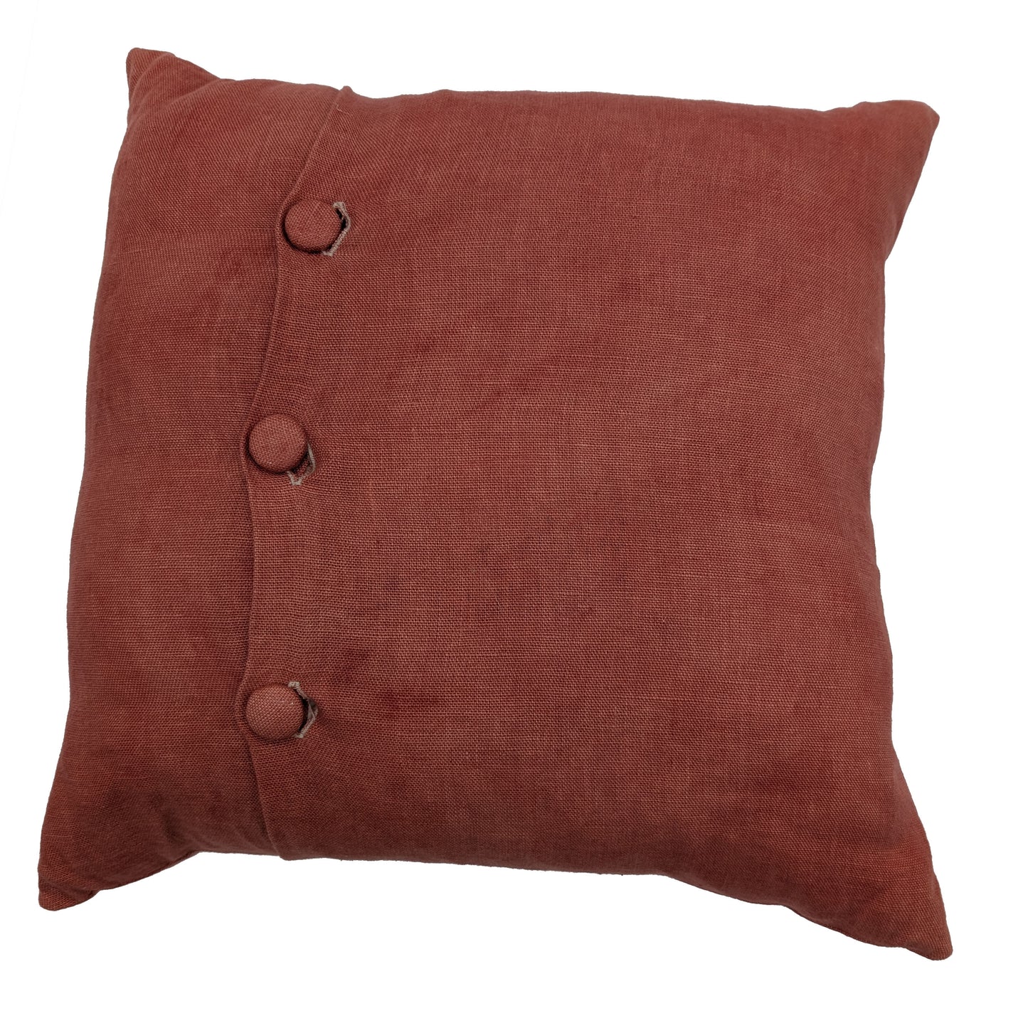 Terracotta linen cushion dyed with madder