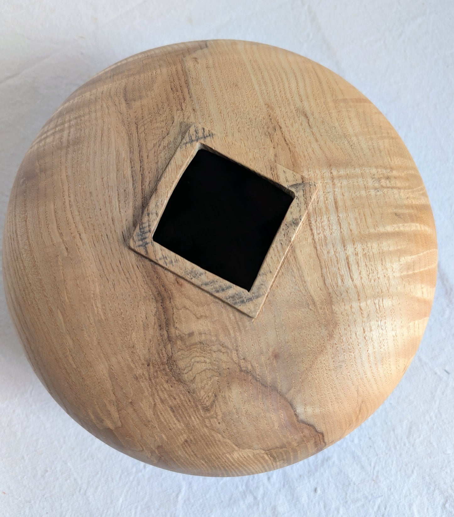 Large Square Neck Olive Ash Vase with Feet