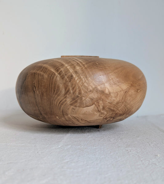 Large Square Neck Olive Ash Vase with Feet