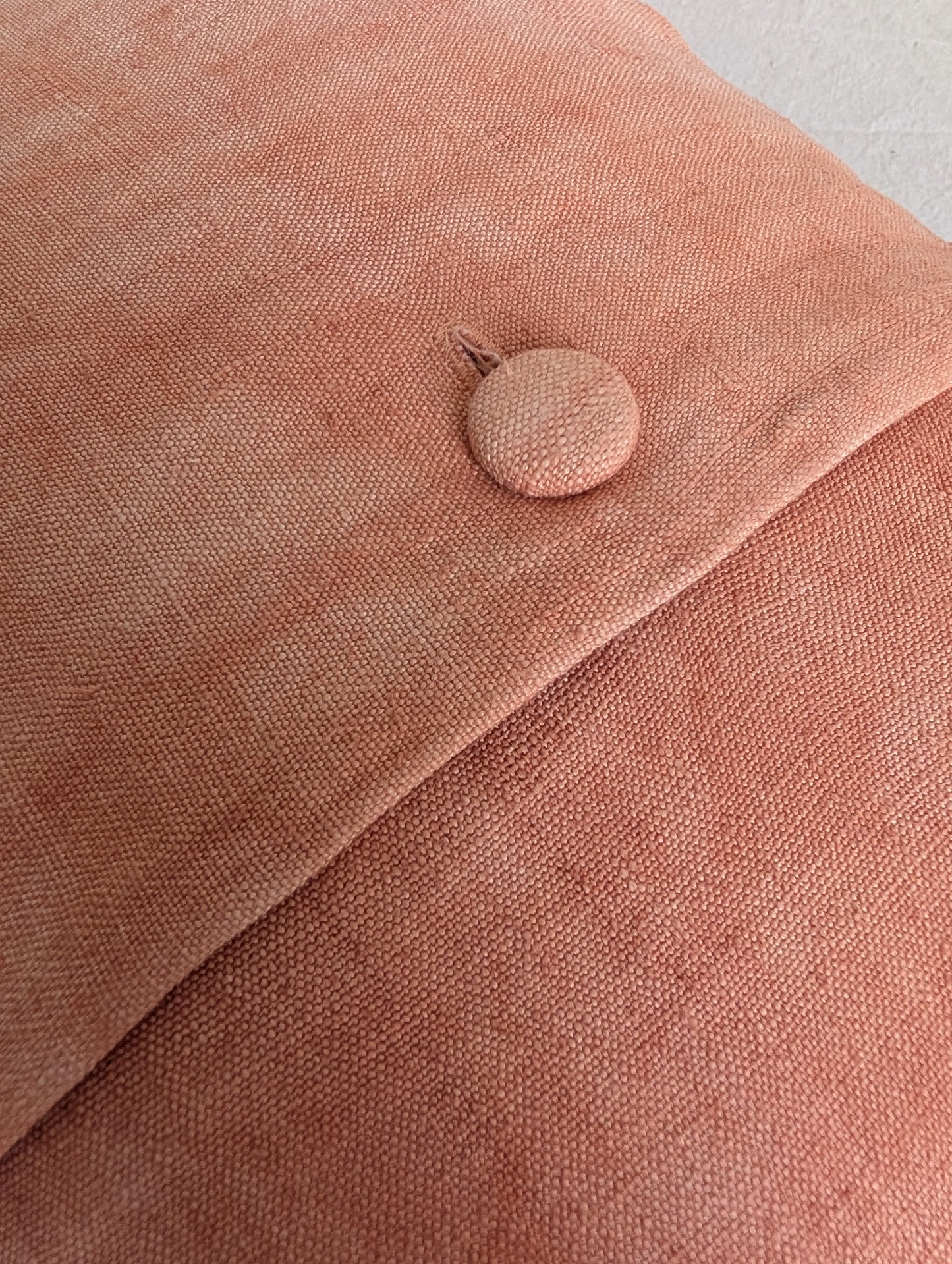 Aged Terracotta Linen Cushion with Sashiko Stitching (44 x 36cm)