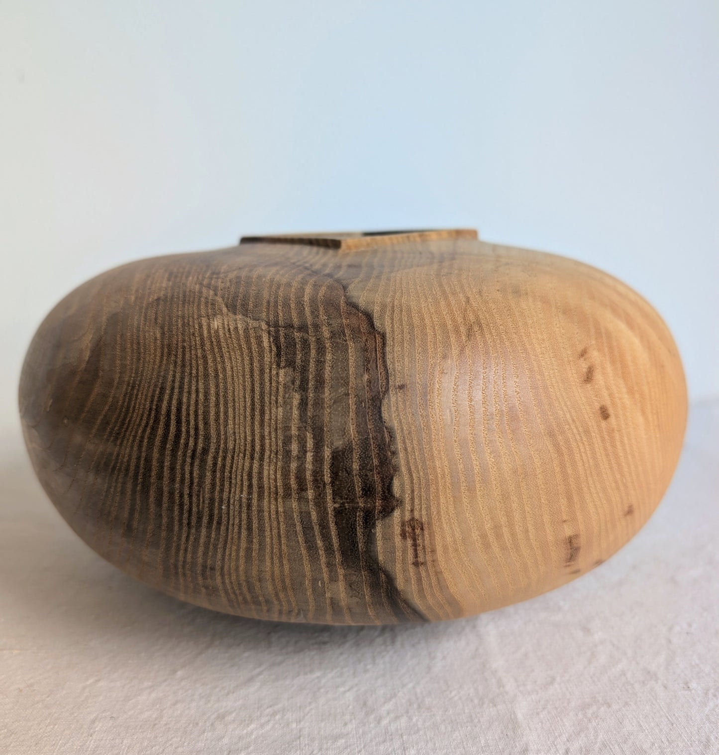 Large Square Neck Olive Ash Vase with Feet