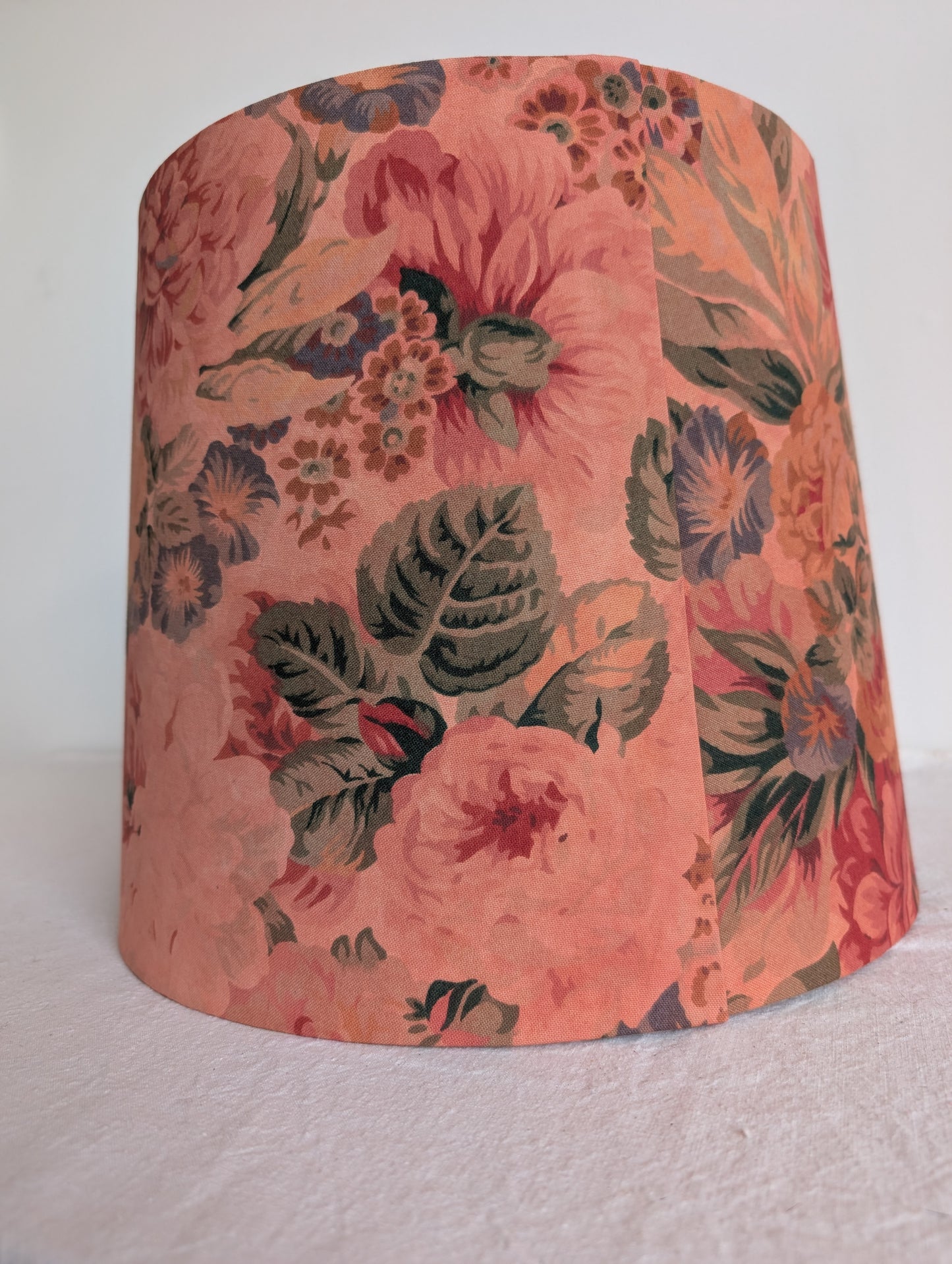 Red vintage cotton 35cm empire lampshade dyed with madder