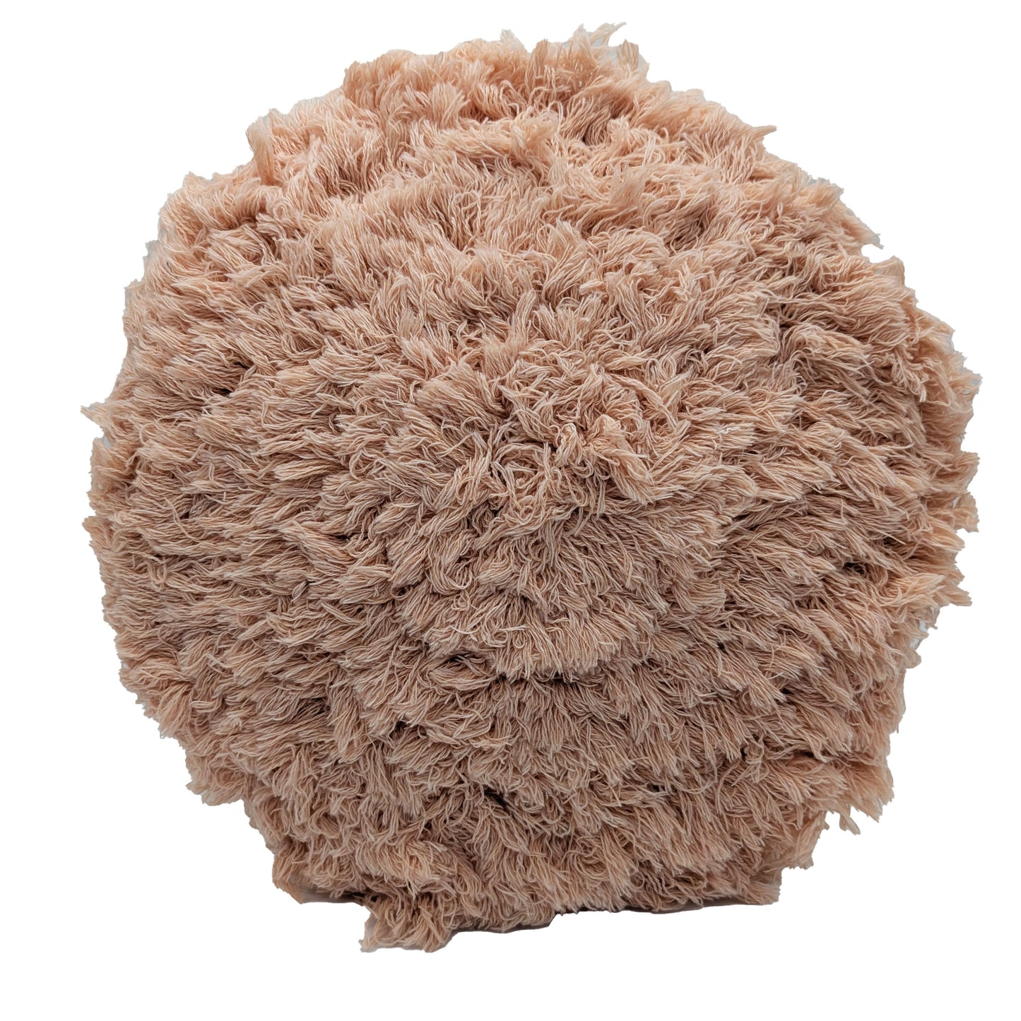 Peach wool fluffy cushion