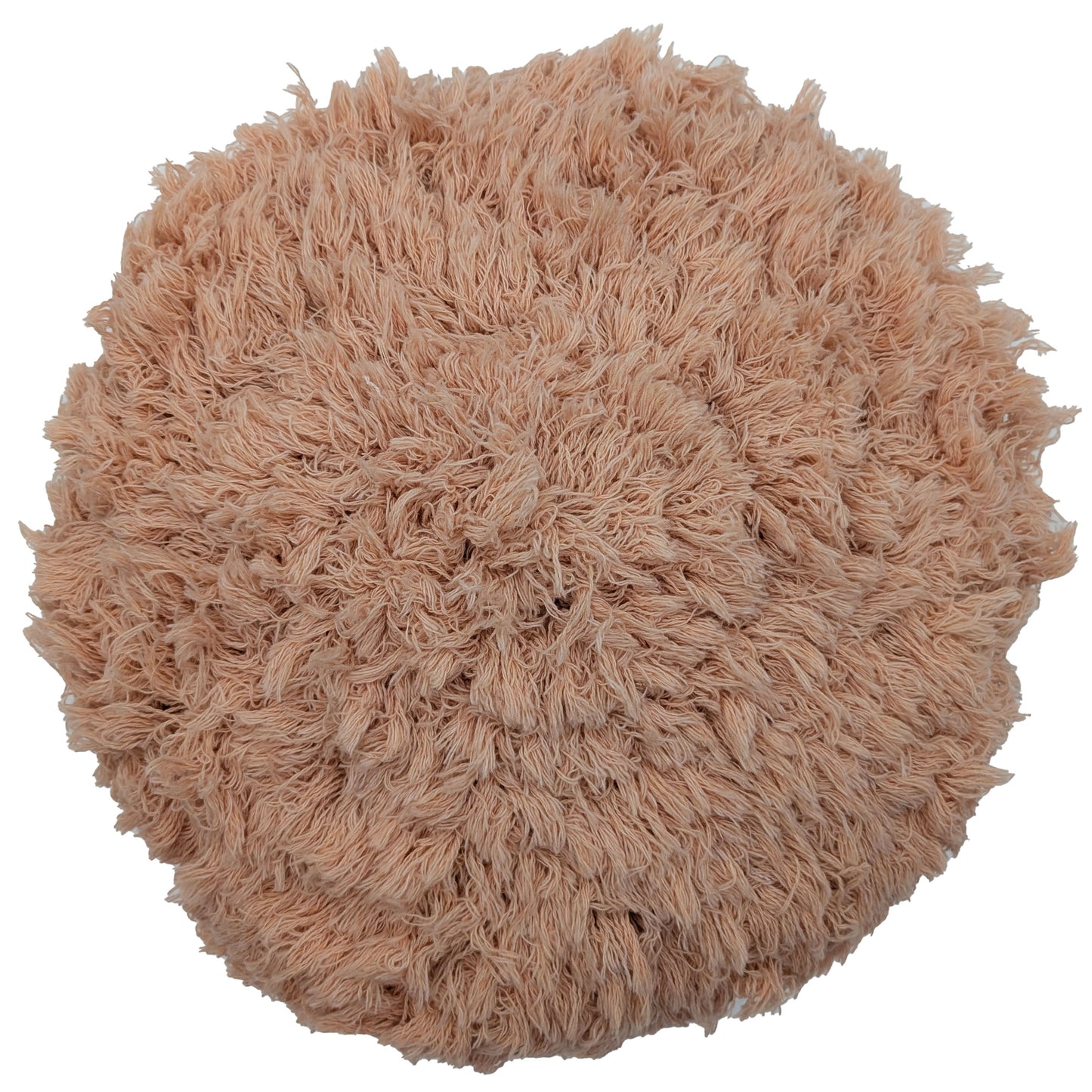 Peach wool fluffy cushion